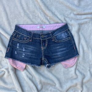 Rare Vintage BONGO Pastel Pink Embroidered Mini Shorts